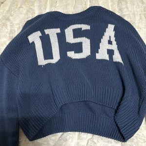 cropped usa sweater